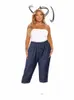 Calças femininas cintura alta verão estiramento jeans para mulheres jeans com elástico plus size calças atacado dropship p89b #