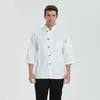 Kock Work Clothing Men and Women Hotel Three Quarter Sleeve Chefs Uniform Western Restaurant Cook Wear Coffee Shop Workwear U1B4#