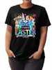 Cott-t-shirt i plus-storlek, påsk, söt kaninspel, ägg, nytt liv createi mönster, avslappnad fi plus-size kvinnors dr e8mt#