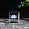Dekoracyjne figurki 67JE 3D Grawerowane kostki szklane modelu papieru papierowy