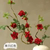 Dekorativa blommor Simulering Azalea False Silk Flower Branches Modellering Hemdekoration Kinesiska Zen Ceramic Vases Placerad blommig konst