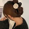 Hair Clips Autumn new flocking flower hairpin fashion and elegant ponytail clip Women Hair Grips Trend Heawear Ornament ACCESSORI FOR GIRL Y240329