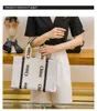 Original Chlee Blogger recommends Kou Jias same letter printed canvas bag large capacity handbag internet famous tote womens shopping