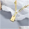 Anhänger Halsketten 100% 925 Sterling Sierjewelry Good Luck Square Heavy Choker Halskette für Männer Drop Lieferung Schmuck Anhänger Dhtdc