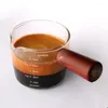Tasses soucoupes 75ml tasse à mesurer verre Double becs poignée résistante à la chaleur échelle claire vin lait café mesure pichet outils