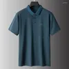 Polos mężczyzn 8xl 7xl 6xl 2024 Summer Business Striped T-shirt Men Tops Mens High End Shirt Casual Male Clothing
