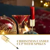 Bougeoirs 5 pièces base de chandelier de Noël table à manger décor fer conique avec pointe