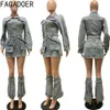 fagadoer Fi Butt Lg Sleeve Denim Mini Dr Women Turndown Collar Pocket with Leg Cover Clothing Female Cowboy Vestidos w3qU#