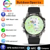 Outdoors Compass Smart Watch Men GPS Tracker 5Keys 1,6 tum AMOLED 360 360 HD SCREE BLUETOOTH CALL Smartwatch för Android iOS