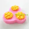 Moules de cuisson 3-cavité fleur en forme de silicone moule gâteau décoration fondant 3D moule de qualité alimentaire 0255