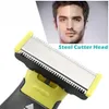 Elektriska rakare One Blade Hybrid Electric Trimmer Razor Shaver Waterproof Washable Beard Grooming Body Hair Groomer för män och kvinnor 240329