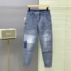 Ny Spring Autumn Wed Fashion Wing Kpop Novely Mens Casual Patch Workcargo Skinny Slim Work Young Designer Jeans T1HS#