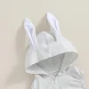 Clothing Sets Baby Girl Easter Romper Sleeveless Zipper Up Front Pocket 3D Ear Jumpsuit Hooded Bodysuit For Born Infant Toddler