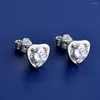 Studörhängen Vinregem 925 Sterling Silver 3EX VVS1 D Color Round Cut 1CT 6,5 mm Moissanite Diamond Ear Smycken för kvinnor
