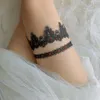 2pcs Black Sexy Wedding Garter Beaded Appliques Sexy Garters Women/Female/Bride Thigh Ring Bridal Lace Leg Ring Loop r0y5#