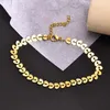 Anklets Korean Style Sweet Geometric Stainless Steel Anklet For Women Elegant Jewelry Bracelets On Foot Leg Beach Casual Chain Gift Dr Otwfb