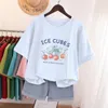 Été Plus Taille Premium Cott Y2KT-chemise Carto Cherry Print T-shirt Femme Surdimensionné Jogging Sport T-shirt Free Ship r2DH #
