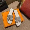 Oranje designer slippers voor dames dames oranne lederen flats glijbanen claquettes sandles luxe mode vrouw sandaal inermes schuifregelaars hermys hemers maat 35-42