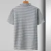 12xl 10xl plus size stripe polo skjorta män sommar kort ärm skjortor manlig stor bomull 240329