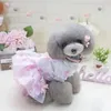 Hundebekleidung Frühling Herbst Blumenhaustierkleider für kleine Hunde Schleife Tutu Geburtstagsfeier Hochzeitskleid Teddy Chihuahua Katzenkleidung