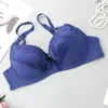 Soutien-gorge Sexy Sous-vêtements confortables Mode Solide Bleu Marque Push Up Bow Dentelle Haute Qualité Ajusté D E Cup Pour Femmes Lingerie