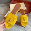 loro p pantofole da donna designer sandali estivi piatti da passeggio ciabatte da spiaggia mocassini decorativi da esterno in pelle lavorata a maglia 35-42