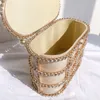 Fashion Diamonds Basket Evening Clutch Bag Luxury Hollow Out Preal Beaded Metallic Cage Handväskor Ladies Wedding Purse 240315