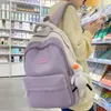 School Bags Waterproof Female Gray Cute College Backpack Girl Travel Book Nylon Fashion Ladies Leisure Bag Women Laptop