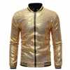 2024 Vestes à paillettes pour hommes Manteaux Shinny Glitter Discothèque Disco DJ Veste de bal Bomber Mâle Jaqueta Masculina Performances Veste A76T #