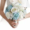 Bride Bridesmaid Wedding Wedding Bukiet Białe Białe róże sztuczne trzymanie FRS Bride Mariage Bukiet Wedding Acories Favors 59HG#