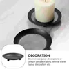 Candle Holders Candlestick Dish Tabletop Tray Black Taper Holder Simple Scented Base Iron Stand Decorative Plate Chic Tapered