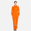 Reflekterande säkerhetsarbetskläder Antistatiska jumpsuit-overaller Svetsdräkt Maskinreparation Flame Retardant Workshop Uniforms U7VZ#