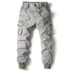 Cargobroeken Heren Katoen Casual Heren Elastische taille Kwaliteit Joggers Broek Mode Safari-stijl Joggingbroek 240315