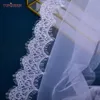 topqueen V154 Wedding Veil Soft Lace Edge Plain Bridal Veils One Laye Elegant Rochii Romantic Eyel Lace Elbow Length o5yU#