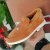 Casual Schuhe Winter Warm Formale Wandern Frauen Bequeme Echte Wolle Flache Nude Natürliche Pelz Mujer