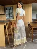 2024 Sexy Mesh Tles Cut Out Split Woman Maxi Dr O Neck Patchwork V-neck Sleevel Elegant Vestido Chic Vacati Lady Robe W5bs#