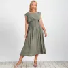 2 stücke Plus Größe Frauen Dres Sets Schaukel Rundhals Büro Dame Zwei Stück Sets 2024 Frauen Outifits 2XL 3XL 4XL A5s2 #