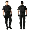 Autumn Tactical Security Summer Workshop Short Army Guard Uniform LG Militär utomhuskläder Training Black Sleeve W6mh#