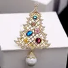 Pins Brooches Brooches Christmas Tree Pearl Brooch Cubic Pins Brooch Designer Brooch Pins Jewelry Colorful Rhinestone For Women Gift Coat Jwellery Gift Stores 2024