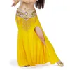 Mujeres Falda de danza del vientre Falda LG Color sólido Traje de danza oriental Corte alto India Bollywood Unilateral Split Danza del vientre 35zU #