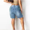 Y2K Plus Taille Sexy Bleu Creux Out Denim Bermudas 4XL Femmes D'été Déchiré Gland Court Jeans À Lacets Bandage Distred Shorts 71nu #