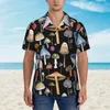 Camicie casual da uomo Moda Ancore di funghi hawaiani Stampa Manica corta Kid Cartoon Top carini Camicia per le vacanze estive Camicia da spiaggia da donna