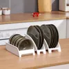 Keukenopslag 1PC Duurzaam Anti-vervormen Binnenlandse Plastic Draagbare Pot Deksel Rek Gerechten Drainage Plank Organisator Kom Houder