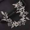 handmade Wired Crystal Rhinestes Pearls Fr Bridal Wedding Women Jewelry Hair Vine Hairbands 13Da#