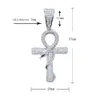 New Hip Hop Gold Plated Bling Cz Cross Pendant Necklace Jewelry Women Men Iced Out Diamond Ankh Cross Pendant with Snake