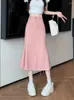 Skirts 2024 Sexy White High Waist Denim Midi Women Spring Summer Casaul Long Skirt Y2k Streetwear Retro