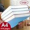 A4 Stor anteckningsbokfodrad format tjockare 29x21 cm 416 sidor Dagliga skrivplaner PLANER Office School Supplies Stationery Sketchbook 240329