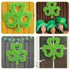 Dekorativa blommor Garland irländsk dag kransfestival pendelldekor ytterdörr blad falska blad st patrick's välkomst prop