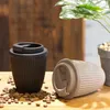 Mugs 280Ml Leak-Proof Insulated Coffee Grounds Degradable Cup Plastic Snap Lid Double Layer