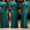 plus Size Evening Party Dr For Women Elegant Wedding Dinner Formal Clothing Gold Simple Design Sequin Lg Dres Large Size r68o#
